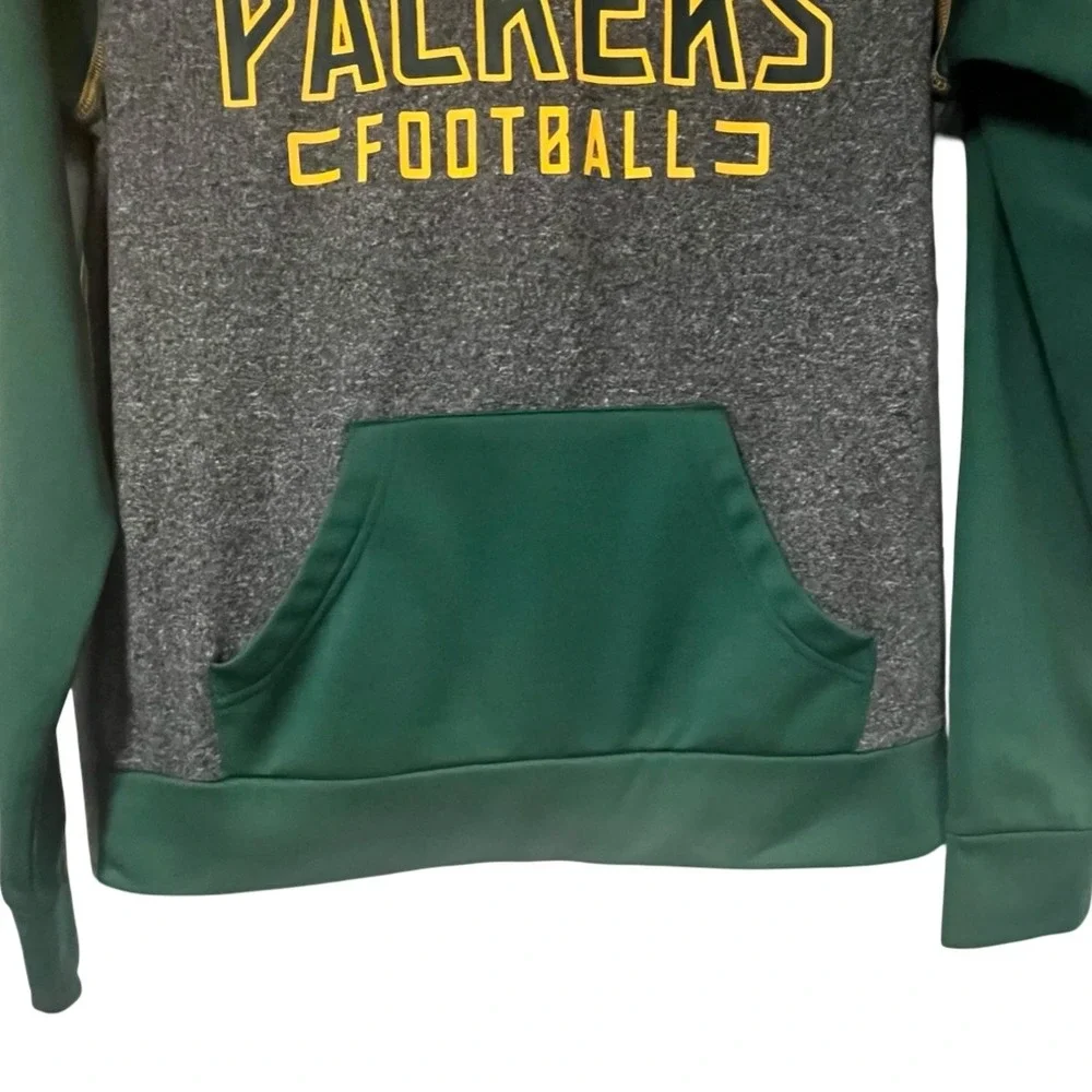 Fanatics Green Bay Packers Football Hoodie‎ Mens M Heathered Gray, Green, & Gold